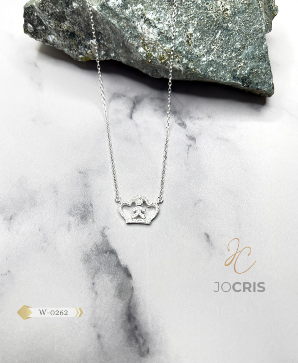 COLLAR CORONA Y NIÑO CON CIRCONES 45 CM