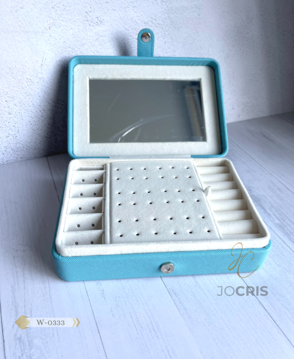 JOYERO ORGANIZADOR CON BROCHE CELESTE