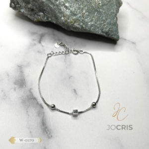 PULSERA CUBO Y ESFERAS 21 CM